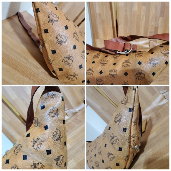 MCM Cognac Studded Visetos Belt Bag Fanny Pack Waist - Picture 13 of 14